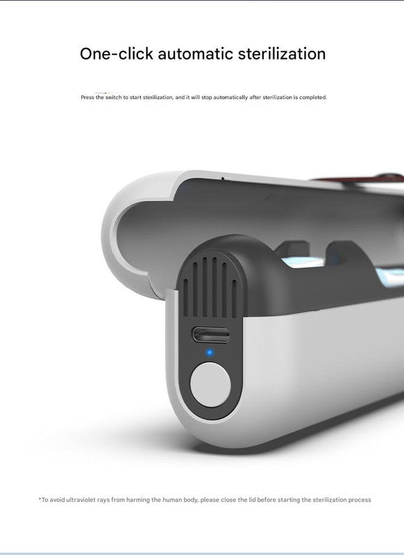 Travel UVC Toothbrush Sanitizer Box - Magnetic Closure, Rechargeable 5
