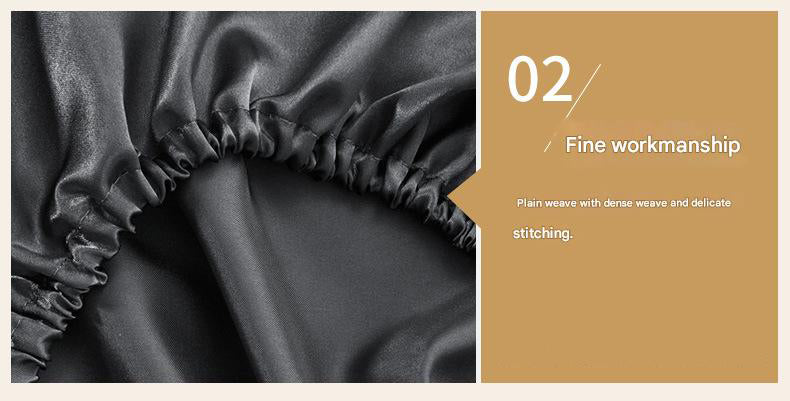 Champagne Silky Satin Pillowcase Pair - Smooth for Hair & Skin, Elastic Fitted (46x90+16cm) 3