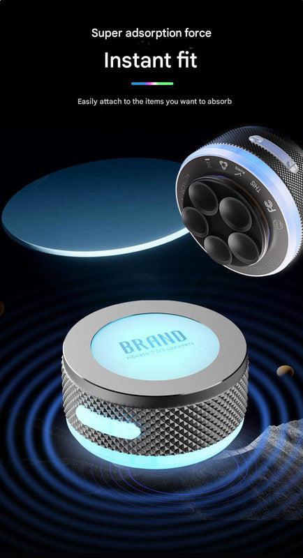 Blue Bone Conduction Vibration Bluetooth Speaker - TWS Stereo, LED, Surface Sound 3