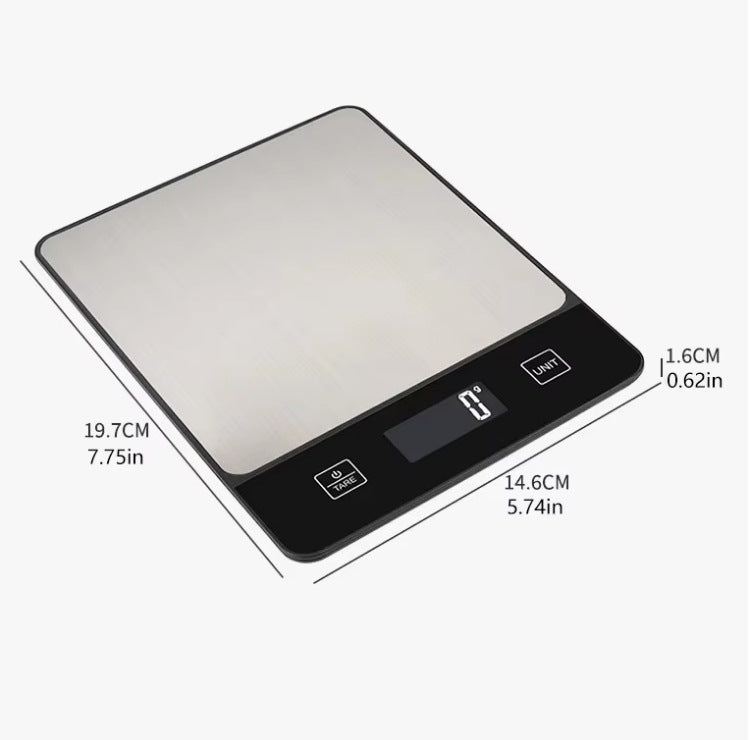 White Digital Kitchen Scale - Stainless Steel Food Scale for Baking & Cooking (10kg/1g) 6