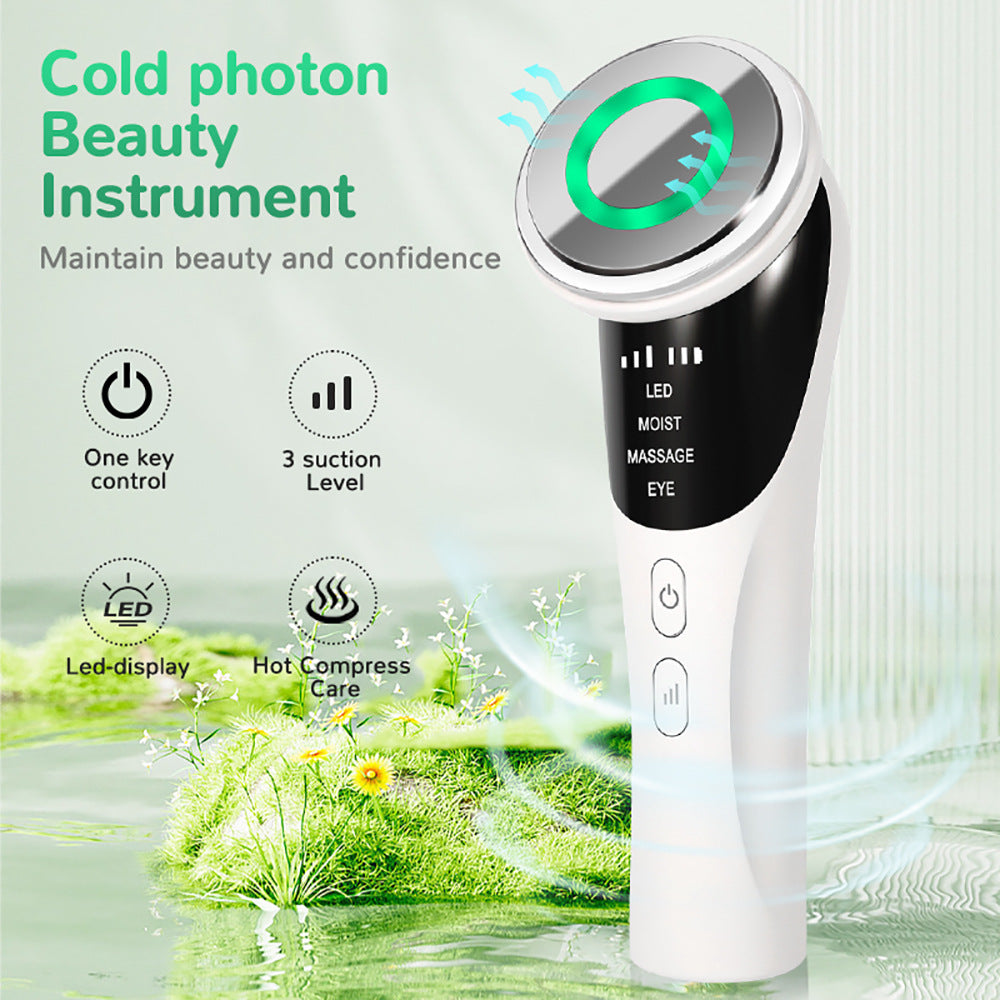 Cold Photon LED Light Therapy Facial Massager - EMS, Hot Compress, Skin Rejuvenation Wand 3