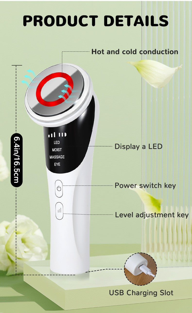Cold Photon LED Light Therapy Facial Massager - EMS, Hot Compress, Skin Rejuvenation Wand 6