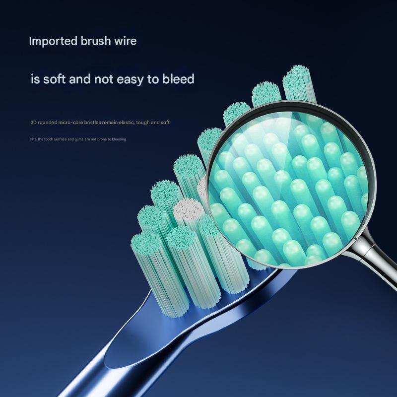 Advanced Sonic Toothbrush: 5 Cleaning Modes, 2-Min Timer, USB Fast Charge, Purple (4 brush heads + bracket + toothbrush box) 5