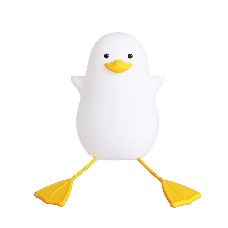 Cute Gull Silicone Night Light - Tap Control, USB Rechargeable, Kids Bedroom (Warm light three-speed yellow mouth) 4