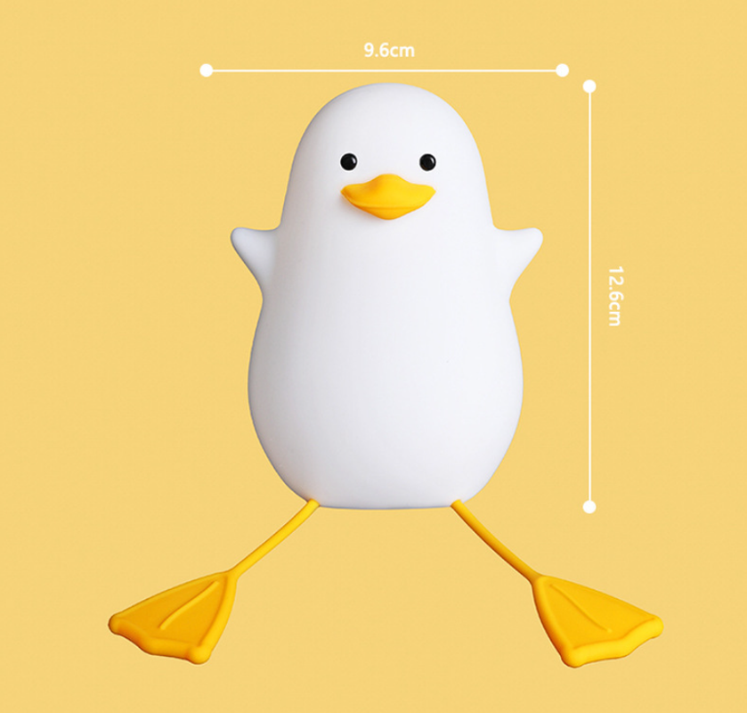 Cute Gull Silicone Night Light - Tap Control, USB Rechargeable, Kids Bedroom (Warm light three-speed yellow mouth) 5