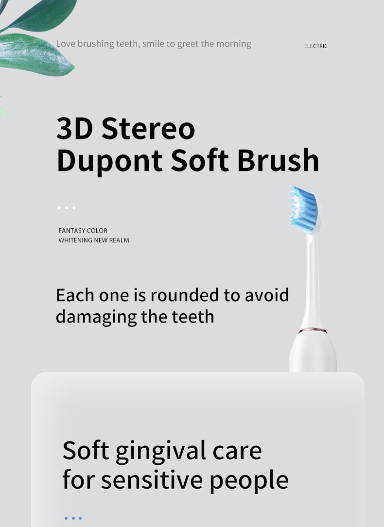 White Professional Sonic Toothbrush for Adults - 5 Modes, Smart Timer (4 brush heads) 3