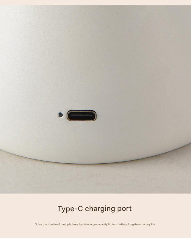 Gray Mushroom LED Table Lamp - Rechargeable, 3-Color Touch Dimmable, USB-C 6