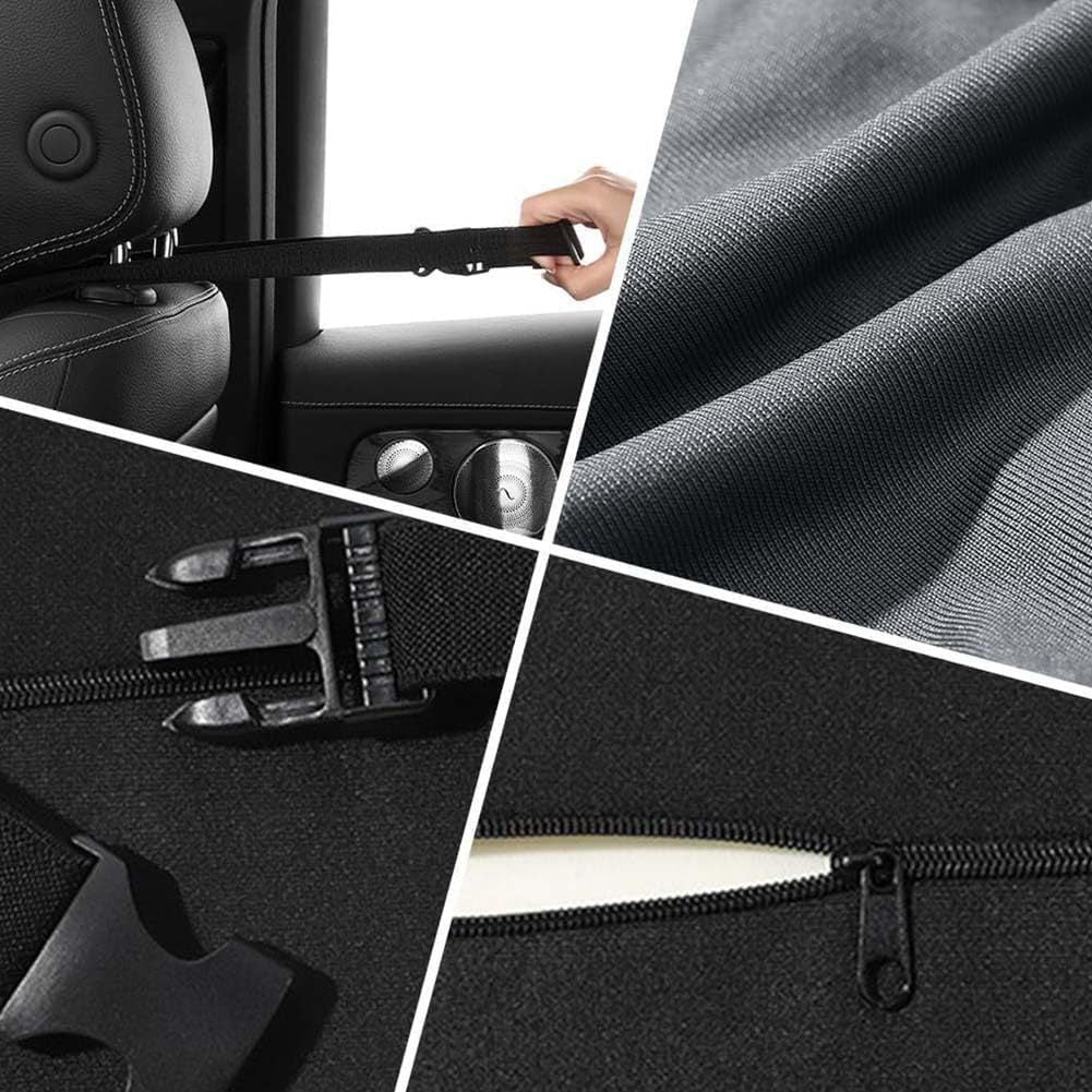 Black Ergonomic Memory Foam Car Headrest & Lumbar Support Cushion Set - Driving Comfort Neck & Back Pillow 7