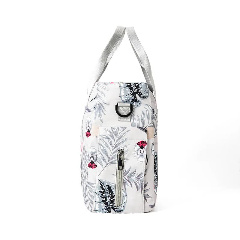 Black Versatile Nappy Bag Tote - Lightweight Diaper Bag with Insulated Pocket & Crossbody Strap 6