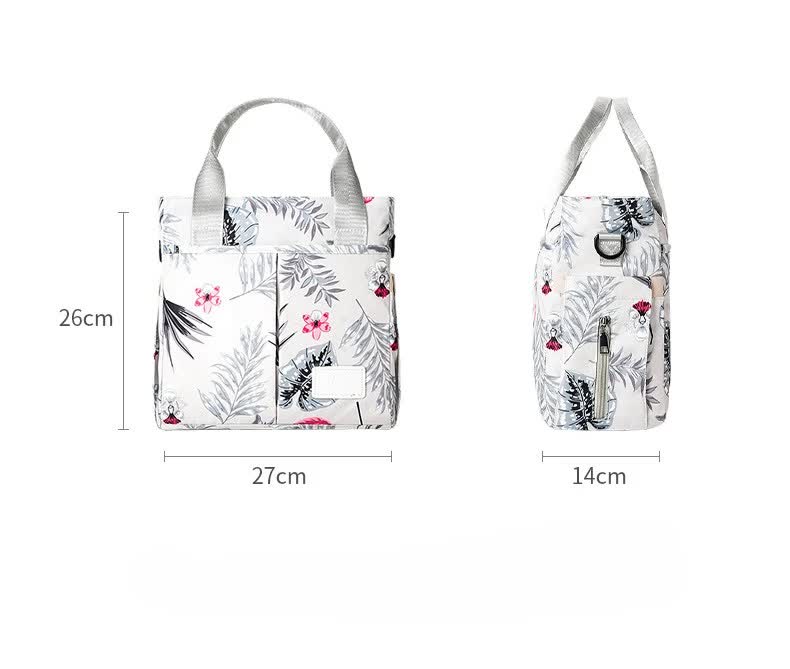 Pink Versatile Nappy Bag Tote - Lightweight Diaper Bag with Insulated Pocket & Crossbody Strap 6