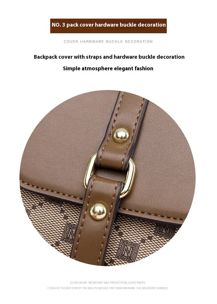 Brown Chic Checkered Mini Crossbody Phone Purse - PU Leather Vertical Shoulder Bag with Headphone Port 3