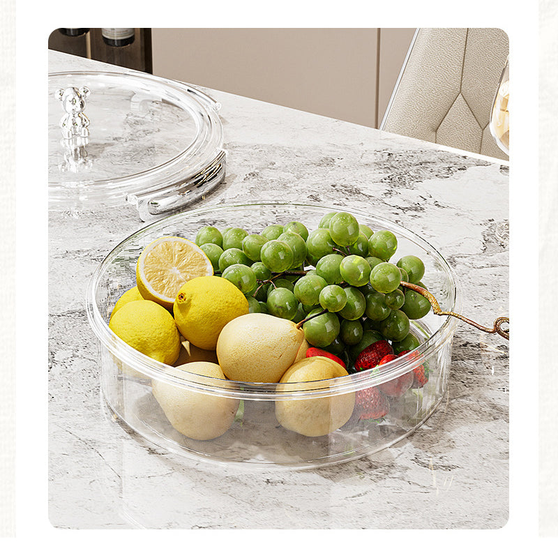 Beige And Silver Snap Button Elegant Compartment Serving Tray with Lid - Versatile Snack, Fruit & Candy Box 6