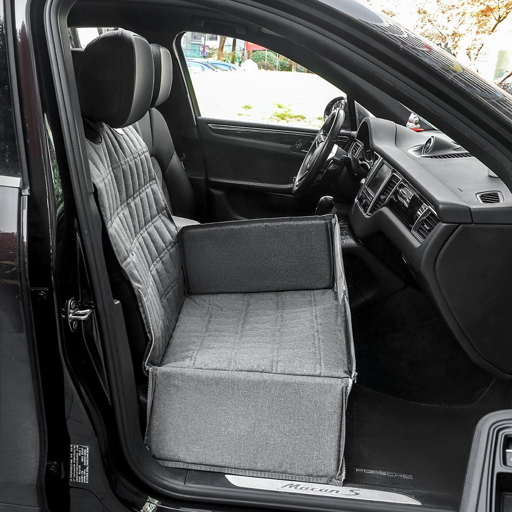 Grey Waterproof Front Pet Car Seat Cover - Non-Slip Dog Booster Seat Protector Mat 3