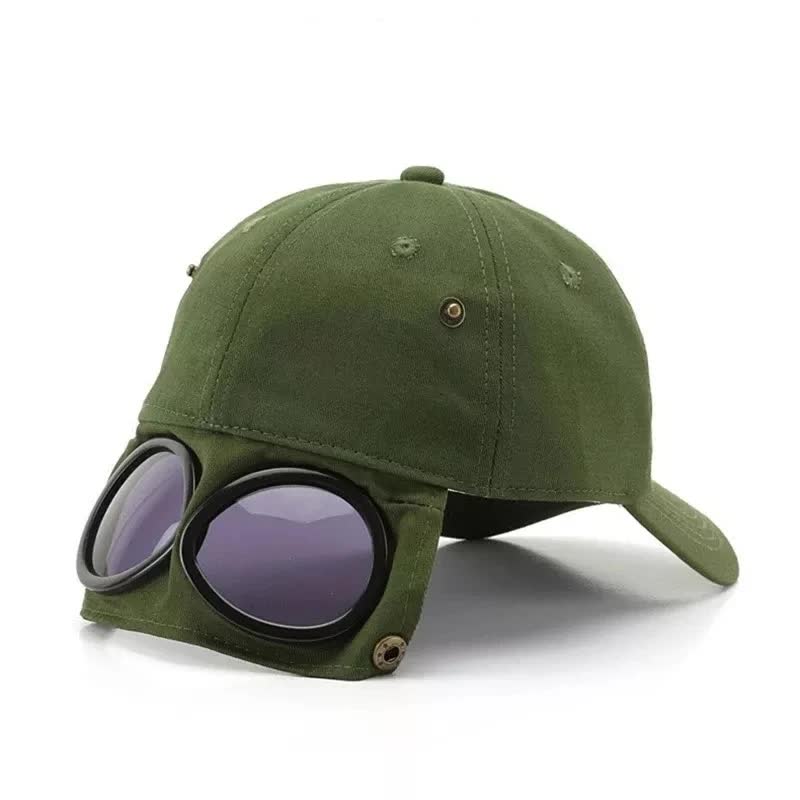 Yellow Stylish Aviator Goggle Baseball Cap - Unisex Outdoor Cotton Sun Hat 5