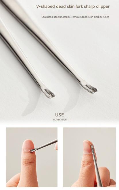 Beige Compact 7-Piece Manicure Set - Stainless Steel Nail Grooming Kit with Stylish Travel Case 7