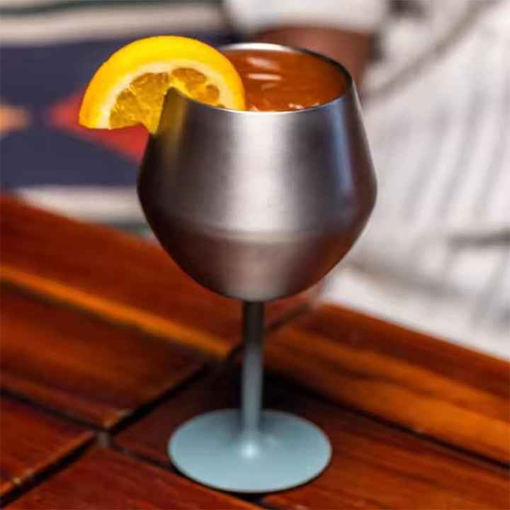 2 Pcs White Detachable Stainless Steel Wine Glass - 14oz (420ml) Portable Stemmed Goblet for Outdoors & Travel 6
