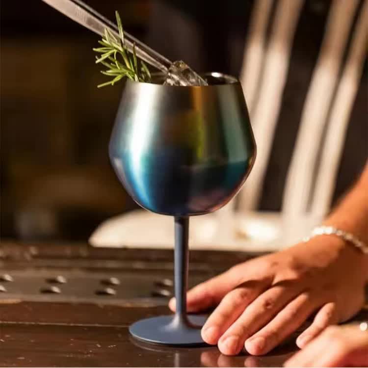 2 Pcs Purple Detachable Stainless Steel Wine Glass - 14oz (420ml) Portable Stemmed Goblet for Outdoors & Travel 4