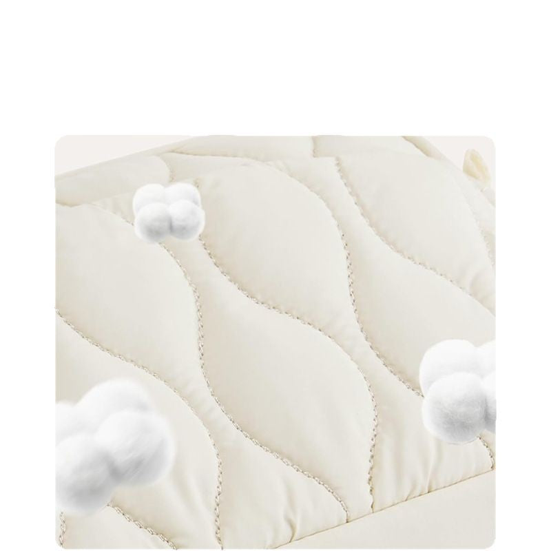 Beige Stylish Quilted Belt Bag - Lightweight Nylon Crossbody Fanny Pack 5