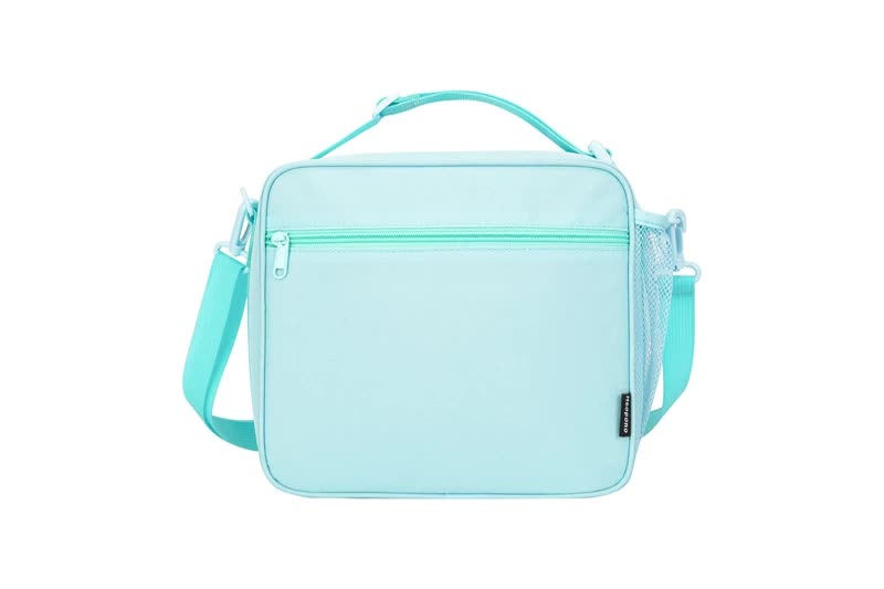 Blue Sparkling Rainbow Heart Insulated Lunch Bag for Kids - Portable School Lunch Box with Shoulder Strap 5