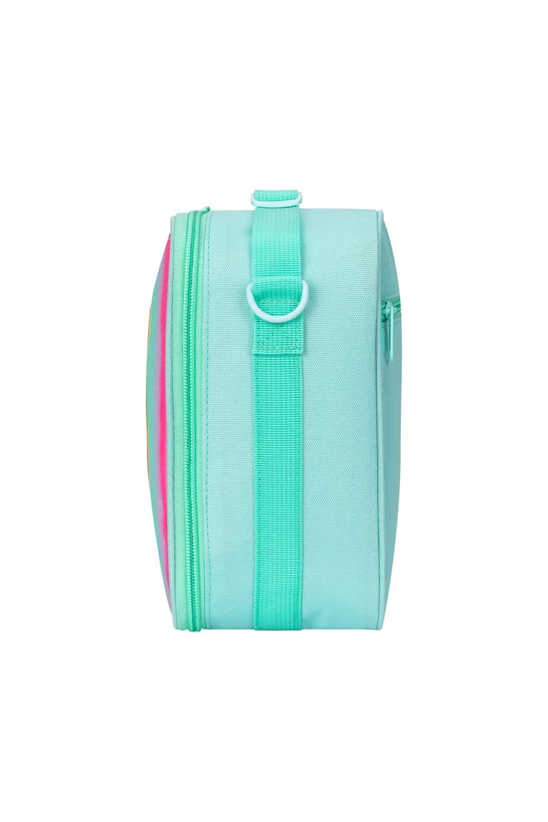Orange Sparkling Rainbow Heart Insulated Lunch Bag for Kids - Portable School Lunch Box with Shoulder Strap 5