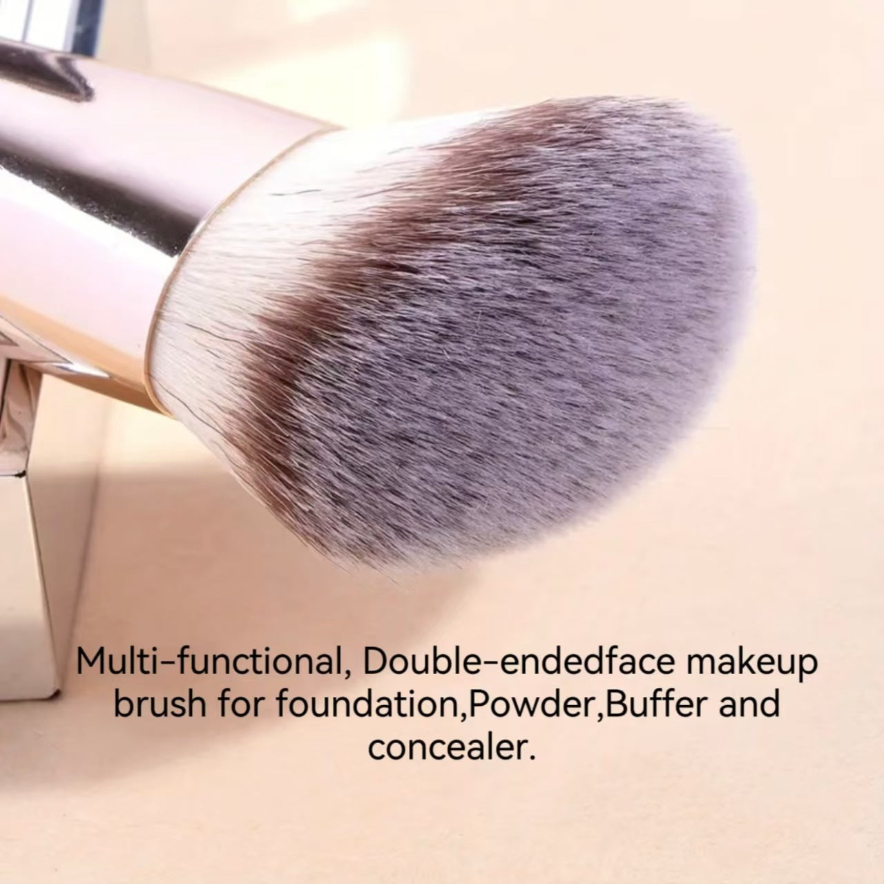 Black and Glod Versatile 4pc Dual-Ended Makeup Brush Set - Soft Synthetic Bristles for Foundation Blush Contour Concealer 6