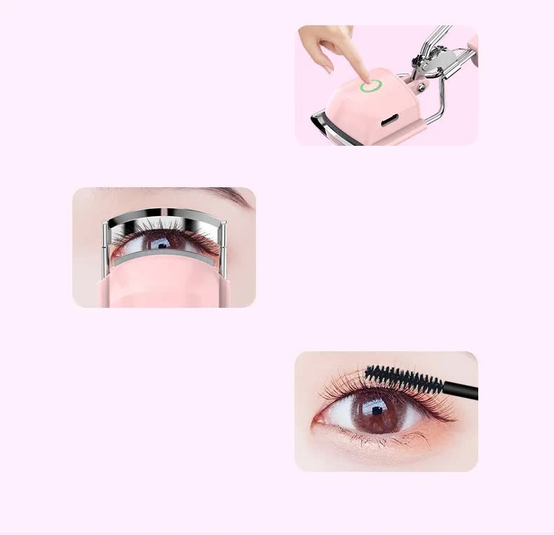 Pink USB-C Rechargeable Heated Eyelash Curler 5