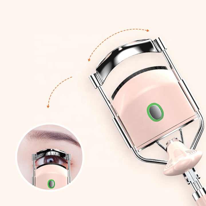 White USB-C Rechargeable Heated Eyelash Curler - Gentle Long-Lasting Lift with 2 Temperature Modes & Cute Cat Ear Design 4