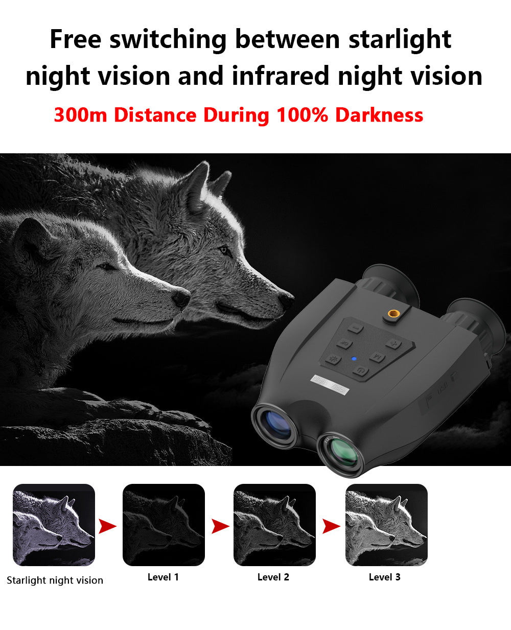Black Professional HD Digital Night Vision Binoculars - 6X Optical Zoom, IR Illumination, Record 2.5K Video & 48MP Photos 7