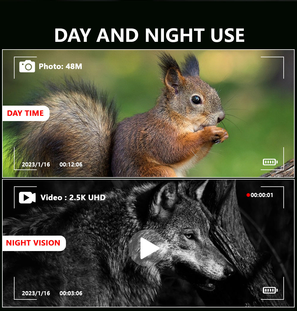 Black Professional HD Digital Night Vision Binoculars - 6X Optical Zoom, IR Illumination, Record 2.5K Video & 48MP Photos 9