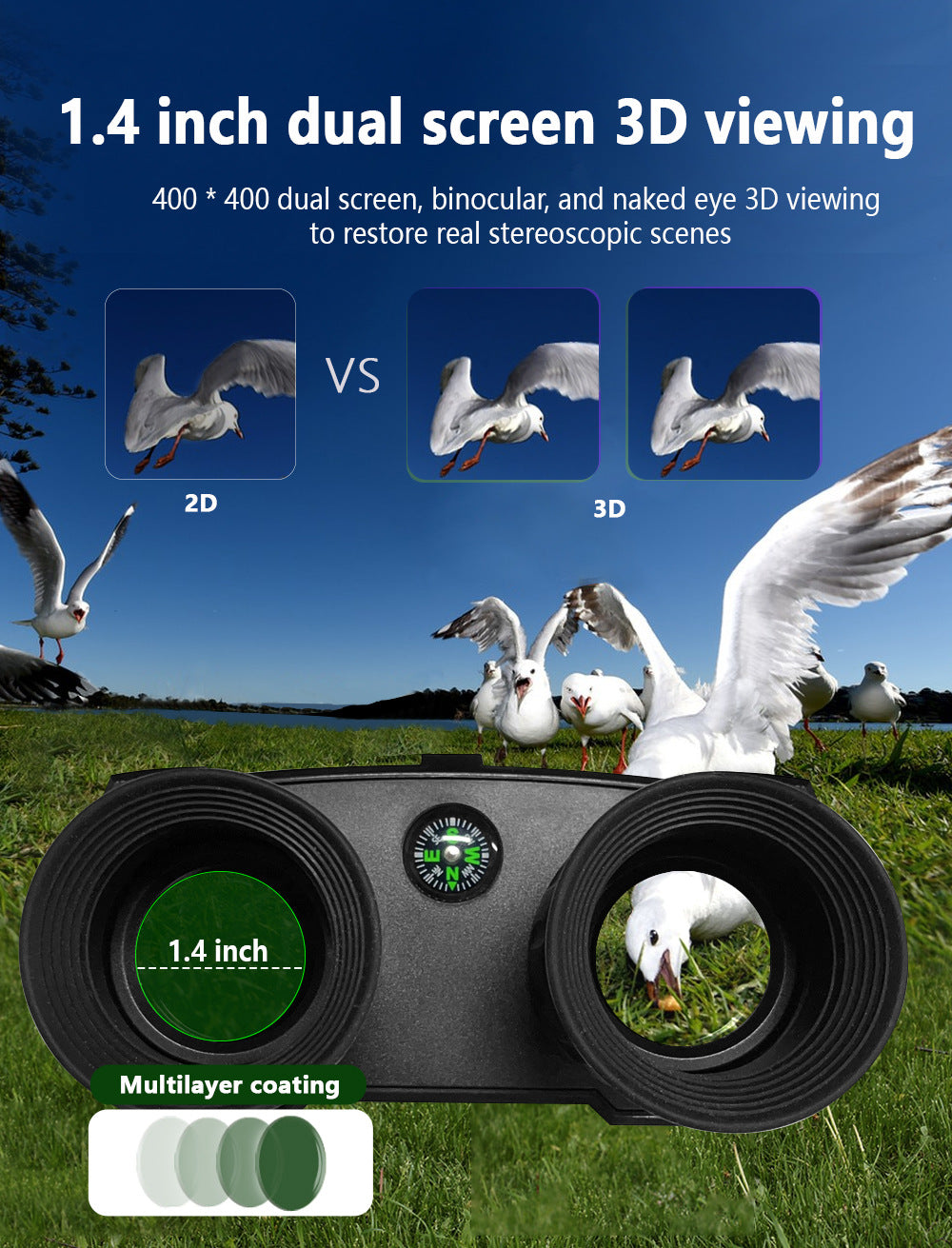 Red Professional HD Digital Night Vision Binoculars - 6X Optical Zoom, IR Illumination, Record 2.5K Video & 48MP Photos 10