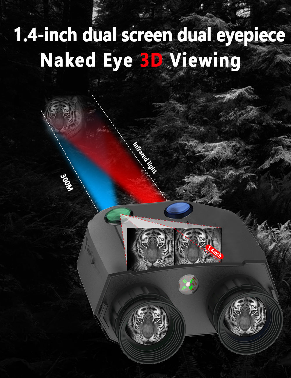 Red Professional HD Digital Night Vision Binoculars - 6X Optical Zoom, IR Illumination, Record 2.5K Video & 48MP Photos 14