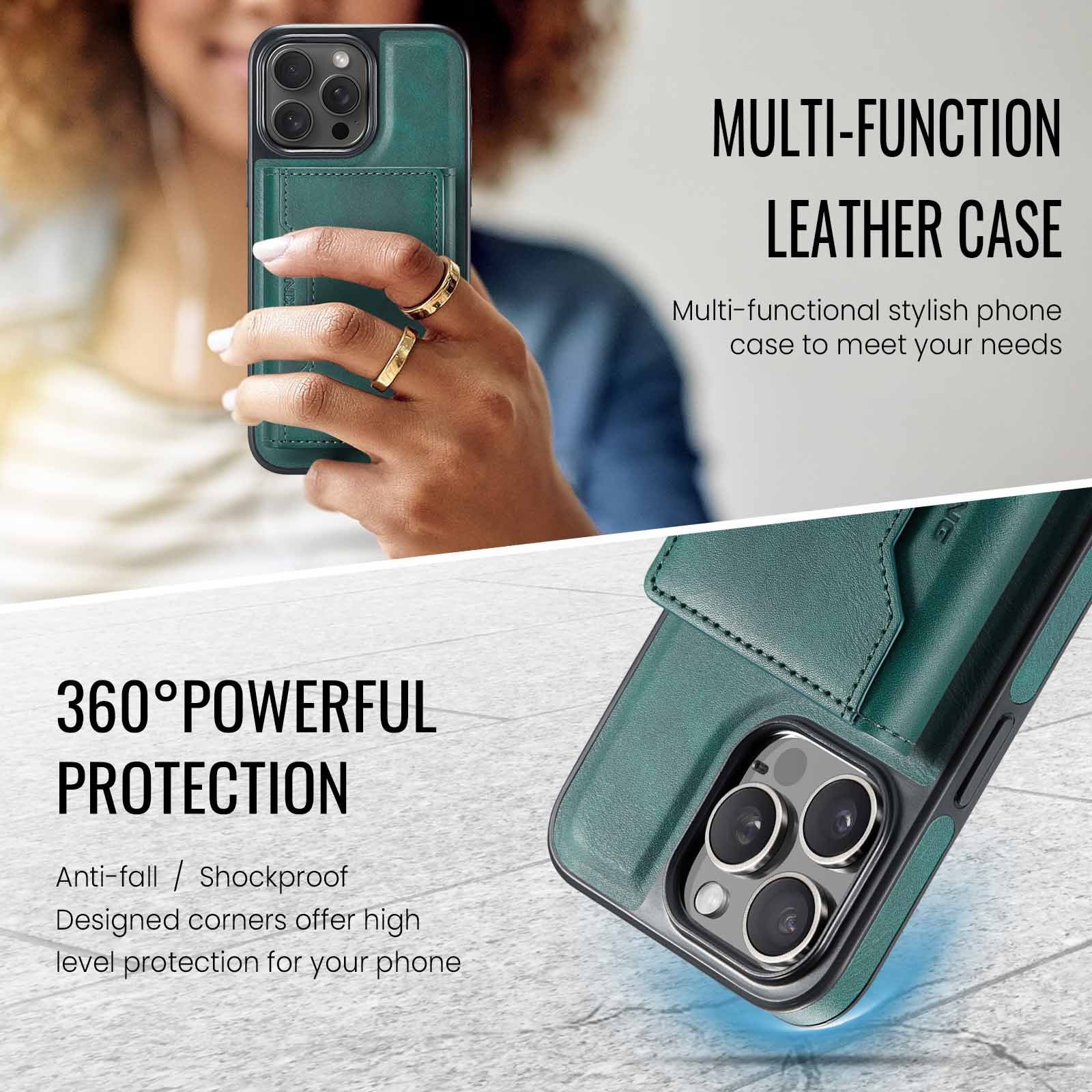 Black Premium MagSafe Wallet Case for iPhone 16 Pro Max - Detachable PU Leather Magnetic Card Holder 8