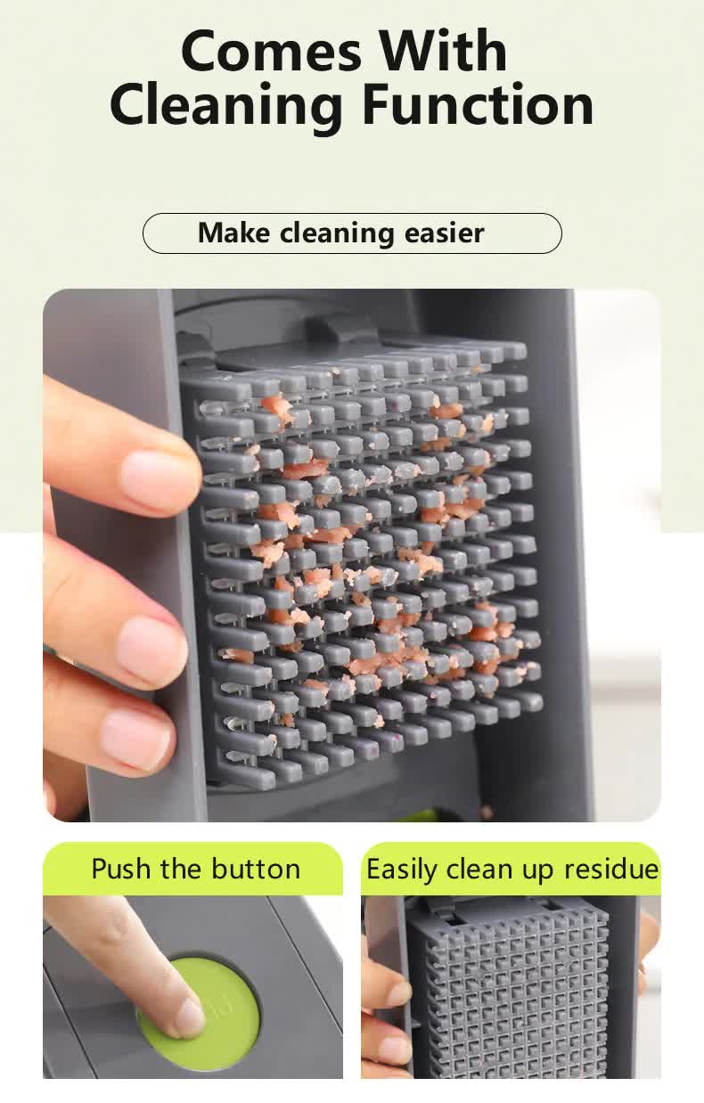 Green And Grey Ultimate 12-in-1 Multi-Functional Vegetable Slicer Dicer Chopper - Mandoline with Storage Containers & Drain Basket 8