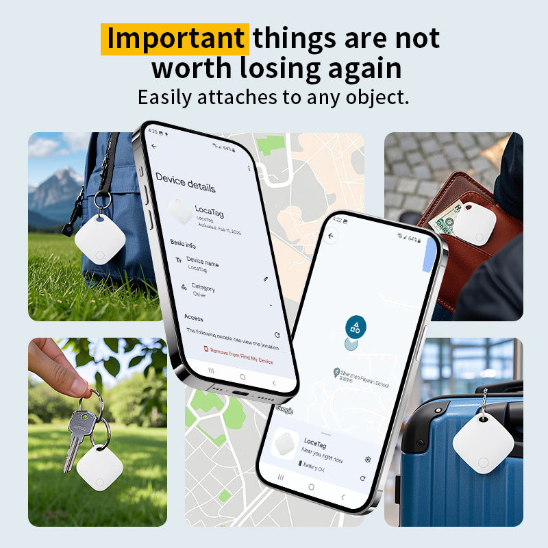 White Smart Item Locator Tag for Android - Google Find My Device Compatible, Anti-Lost Tracker 4