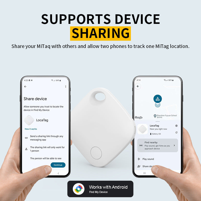 White Smart Item Locator Tag for Android - Google Find My Device Compatible, Anti-Lost Tracker 8