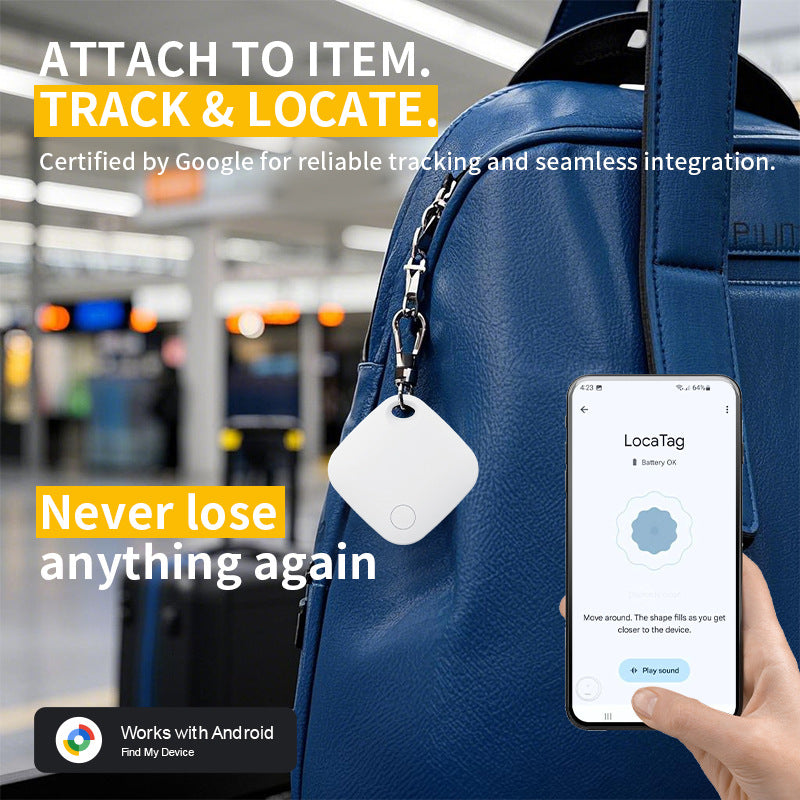 Yellow Smart Item Locator Tag for Android - Google Find My Device Compatible, Anti-Lost Tracker 5