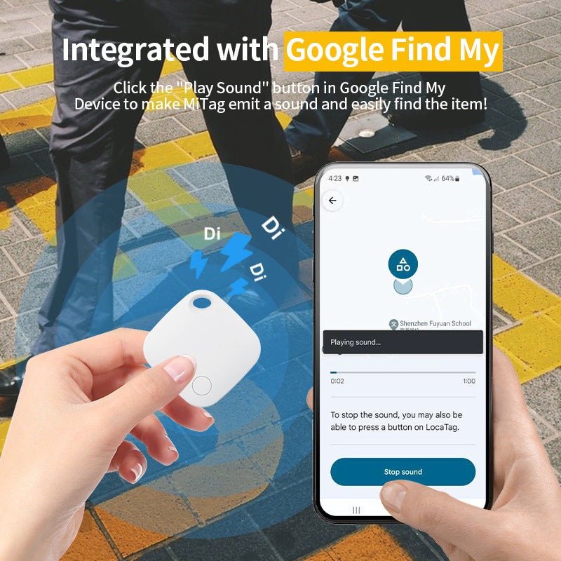 Green Smart Item Locator Tag for Android - Google Find My Device Compatible, Anti-Lost Tracker 3