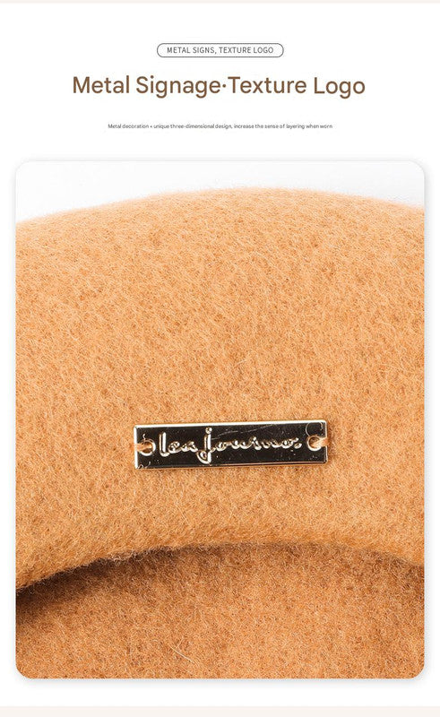 White Elegant Wool Beret - Classic Warm Thick British Style Hat for Autumn & Winter 5