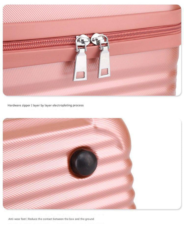 Pink Durable Hard Shell Makeup Travel Case - Large Capacity Portable Cosmetic Organizer Box with Handle 6