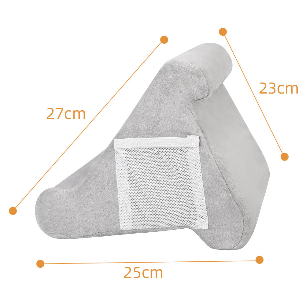 Grey Soft Multi-Angle Tablet Pillow Stand - Comfy Reading & Viewing Holder for iPads, Books, eReaders 3