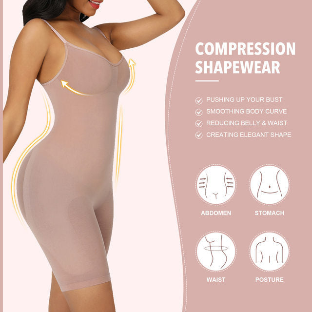 Size M Black Seamless Full Body Shaper for Women - Tummy Control, Butt Lifter & Thigh Slimmer Bodysuit 8