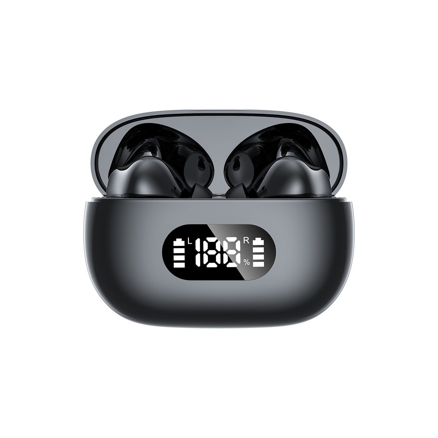 Black ProBeat X5 TWS Earbuds: Bluetooth 5.3, LED Smart Display Case, Intuitive Touch Controls, Extended Playtime 4