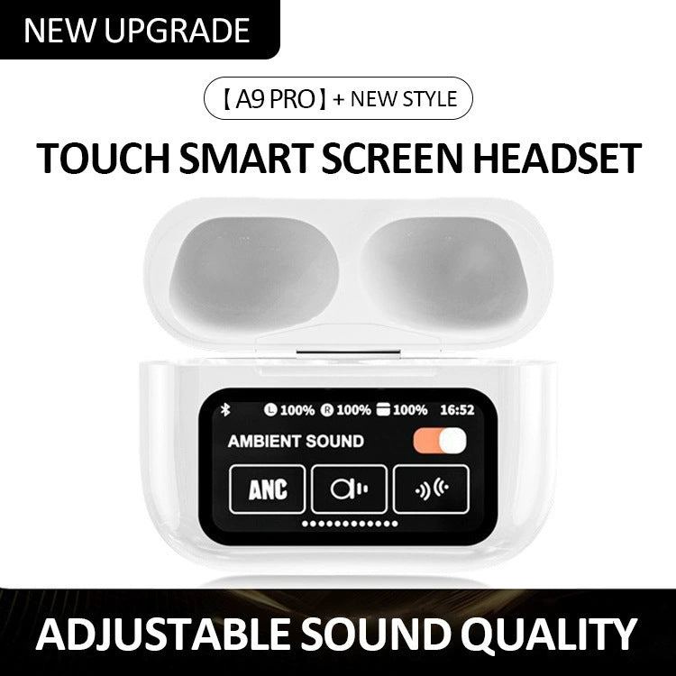 Black AuraTune Pro: TWS Earbuds with Interactive LCD Case, ANC+ENC Noise Cancellation, AI Translation & EQ Modes 4