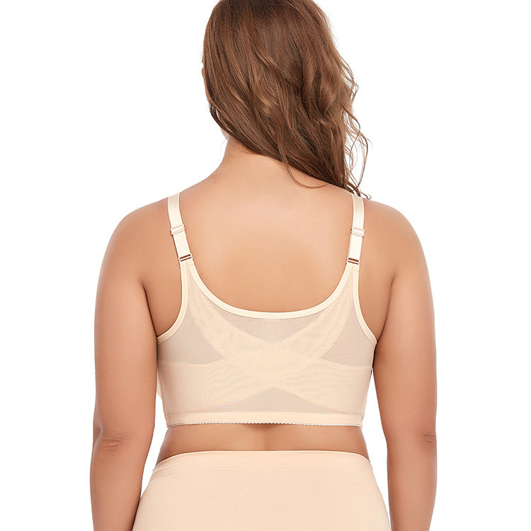 2 Pcs Size 4XL Women's Wireless Large-Cup Lace Bra with Front Clasp - Comfortable, Breathable, Beige 6