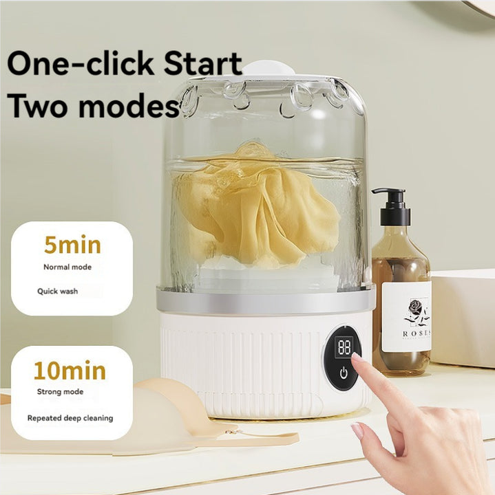 Blue Portable Mini Washing Machine - Rechargeable USB-C Electric Washer for Travel, Delicates & Socks 4