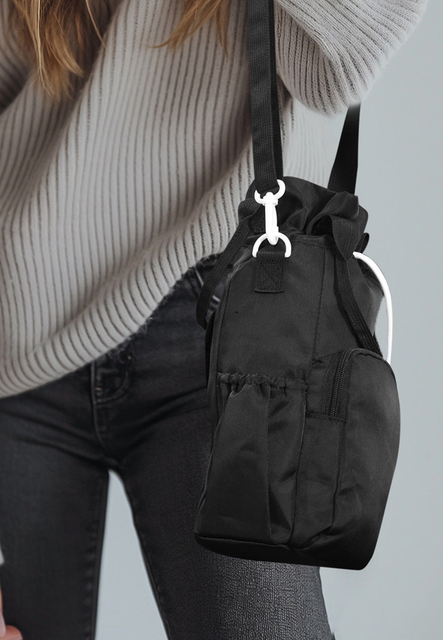 Black Insulated Tumbler Carrier Bag - Crossbody Water Bottle Holder with Pockets & Adjustable Strap for Large Cups (Note: cup not included) 7