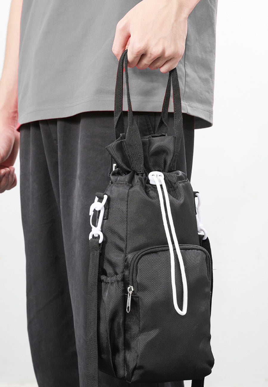 Black Insulated Tumbler Carrier Bag - Crossbody Water Bottle Holder with Pockets & Adjustable Strap for Large Cups (Note: cup not included) 8