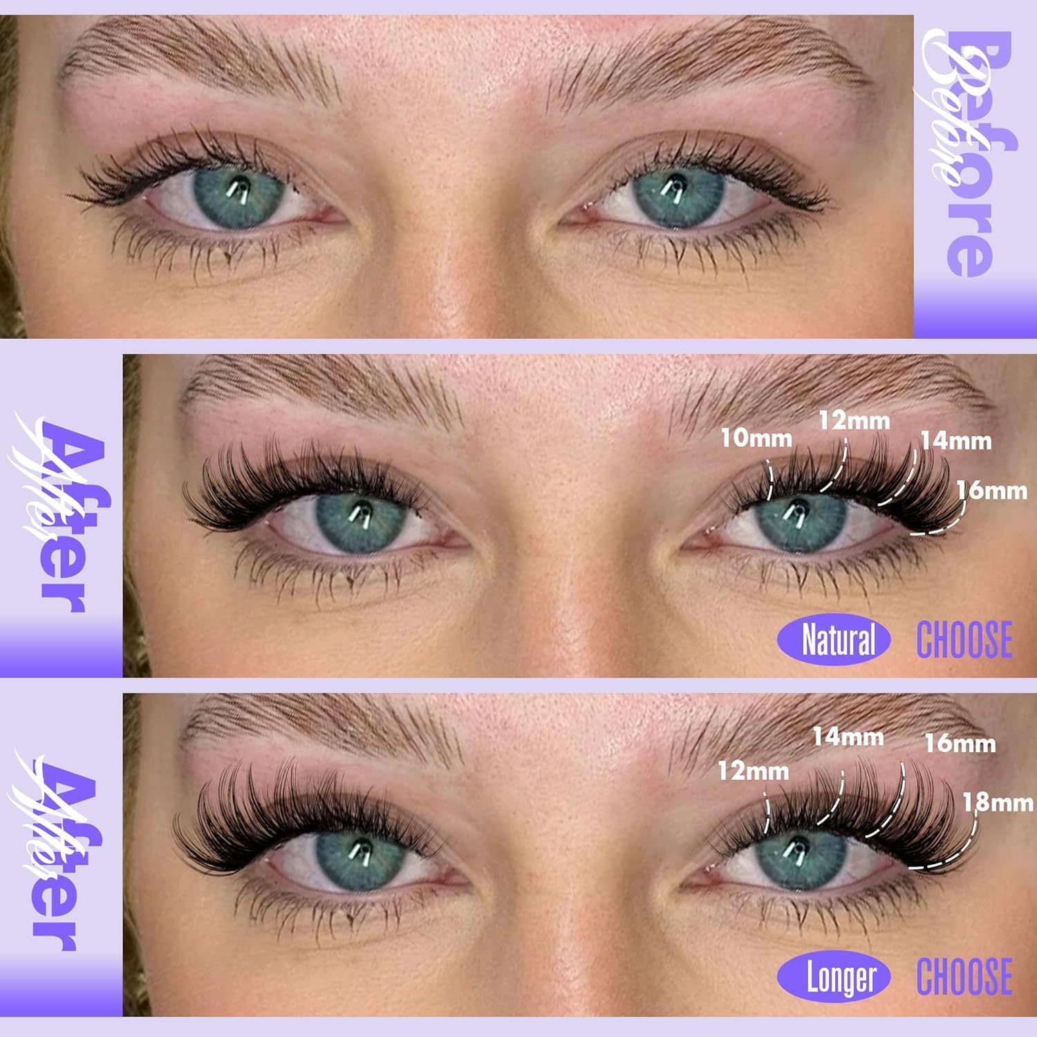 3 Pcs Black Stunning DIY Cluster Eyelash Extension Kit - 3 Trays, Mixed Lengths (10-18mm) Soft Vegan Wispy Lashes for Custom Volume 5