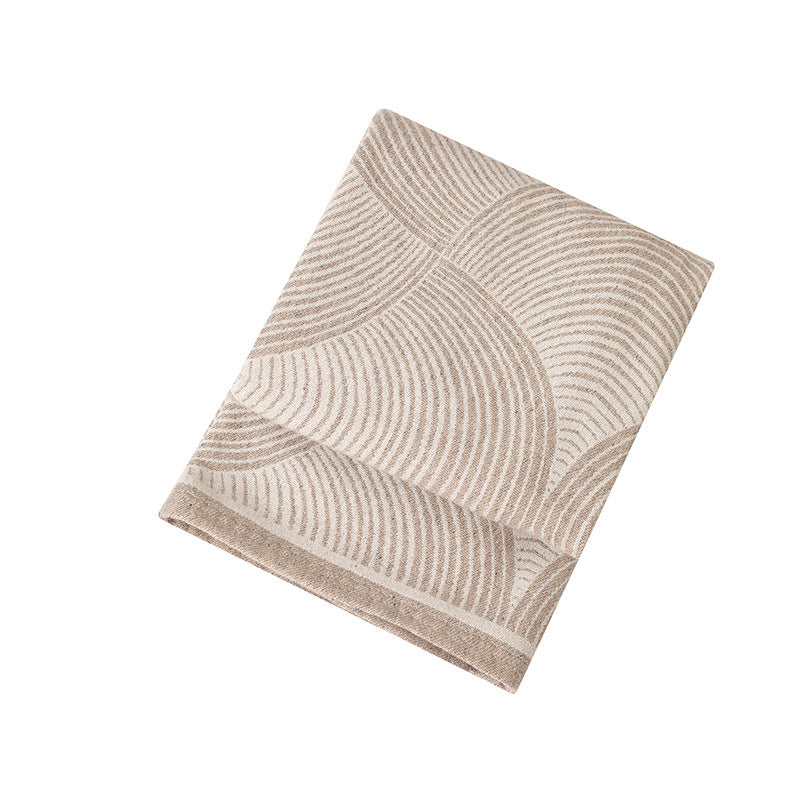 Khaki Luxurious Paisley Jacquard Throw Blanket - Soft Wool Blend with Tassels, 120x150cm, Lightweight Sofa & Nap Blanket 4