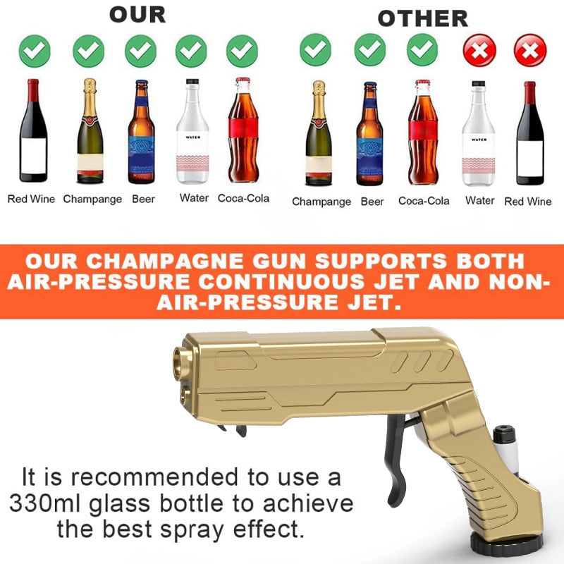 Gold Champagne & Beer Spray Gun - Ultimate Party Starter & Drink Dispenser with Bottle Opener 3